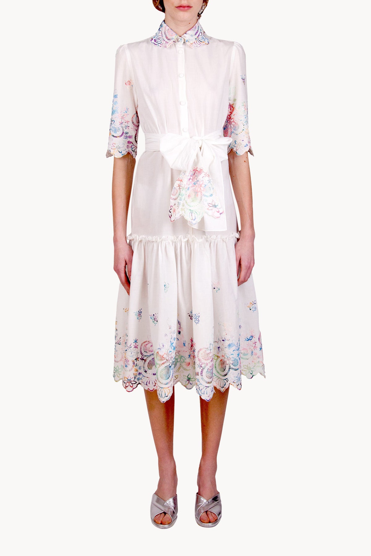Embroidered Cotton Chemisier