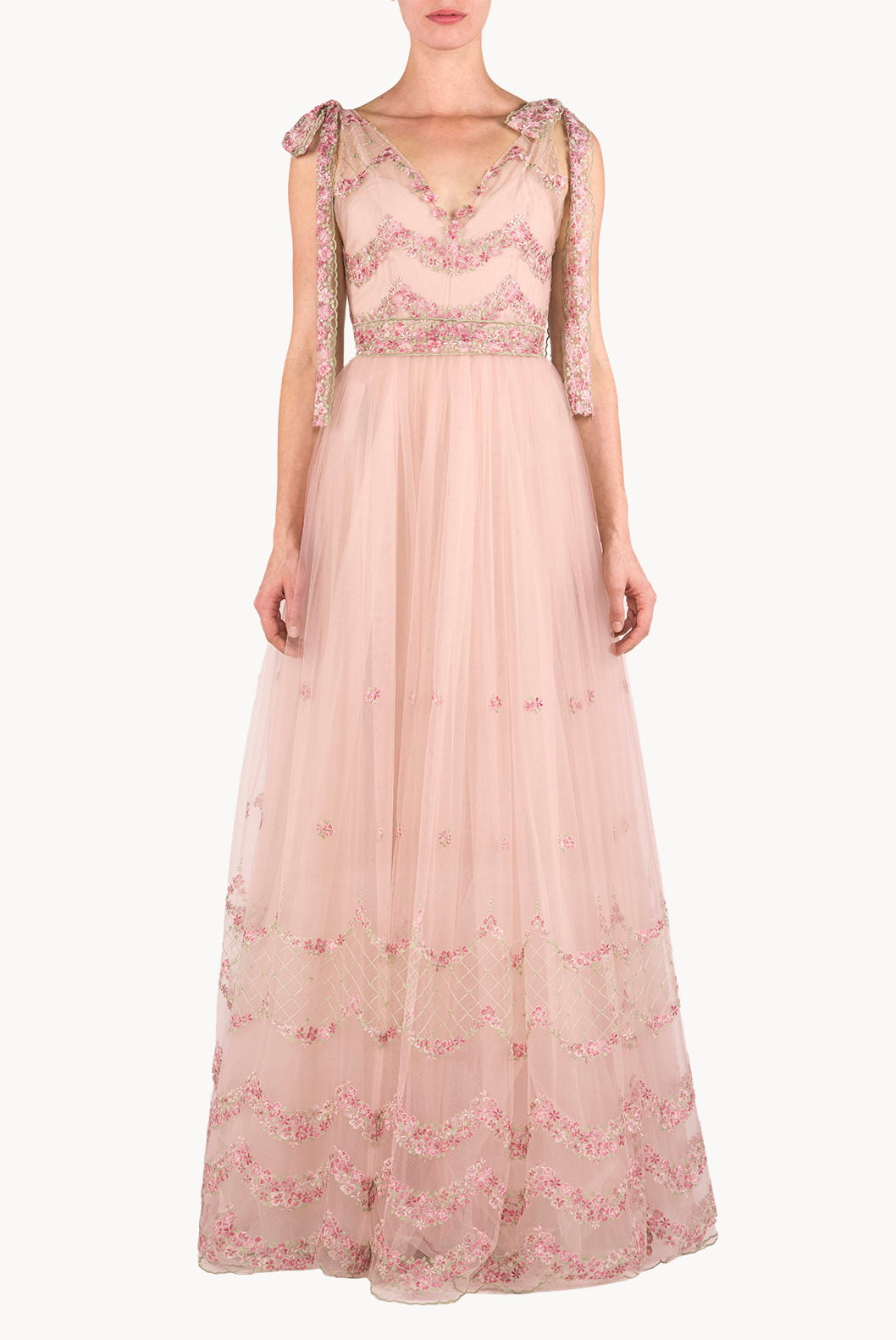 Embroidered Tulle Ballgown
