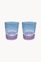 Set di due piccoli bicchieri Duccio con base sfumati da viola a blu