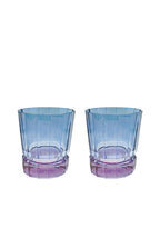 Set di due piccoli bicchieri Duccio con base sfumati da viola a blu