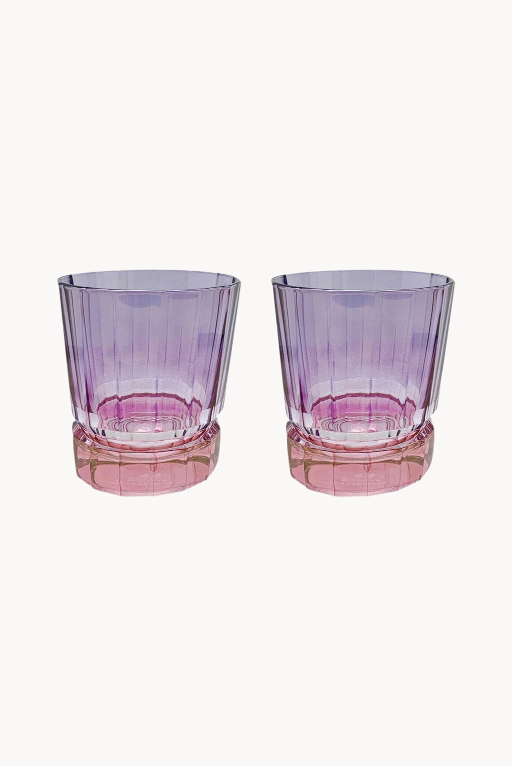 Set di due piccoli bicchieri Duccio con base sfumati da rosa a viola
