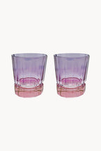 Set di due piccoli bicchieri Duccio con base sfumati da rosa a viola