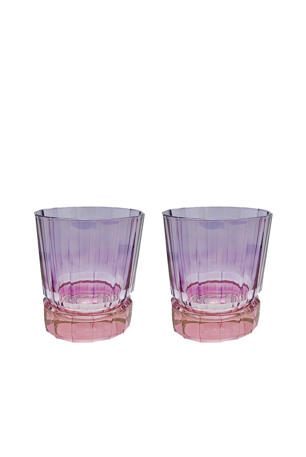 Set di due piccoli bicchieri Duccio con base sfumati da rosa a viola
