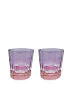 Set di due piccoli bicchieri Duccio con base sfumati da rosa a viola