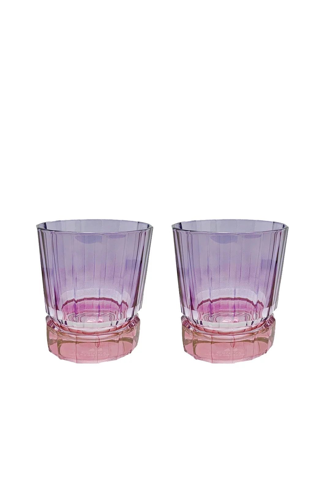Set di due piccoli bicchieri Duccio con base sfumati da rosa a viola
