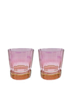 Set di due piccoli bicchieri Duccio con base sfumati da rosso a rosa
