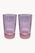 Set di due grandi bicchieri Duccio con base sfumati da rosa a viola