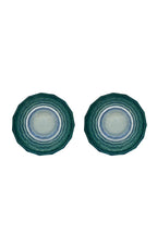 Set di due piccoli bicchieri Duccio con base sfumati da blu a verde