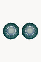 Set di due piccoli bicchieri Duccio con base sfumati da blu a verde