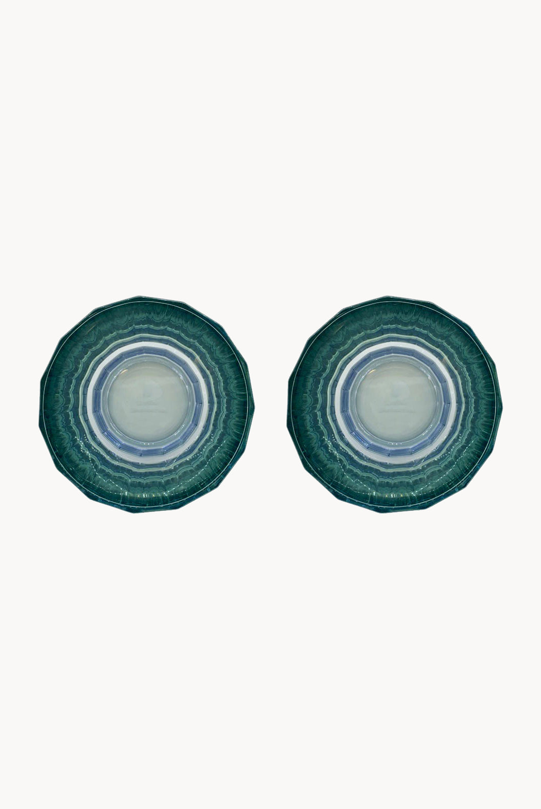 Set di due piccoli bicchieri Duccio con base sfumati da blu a verde