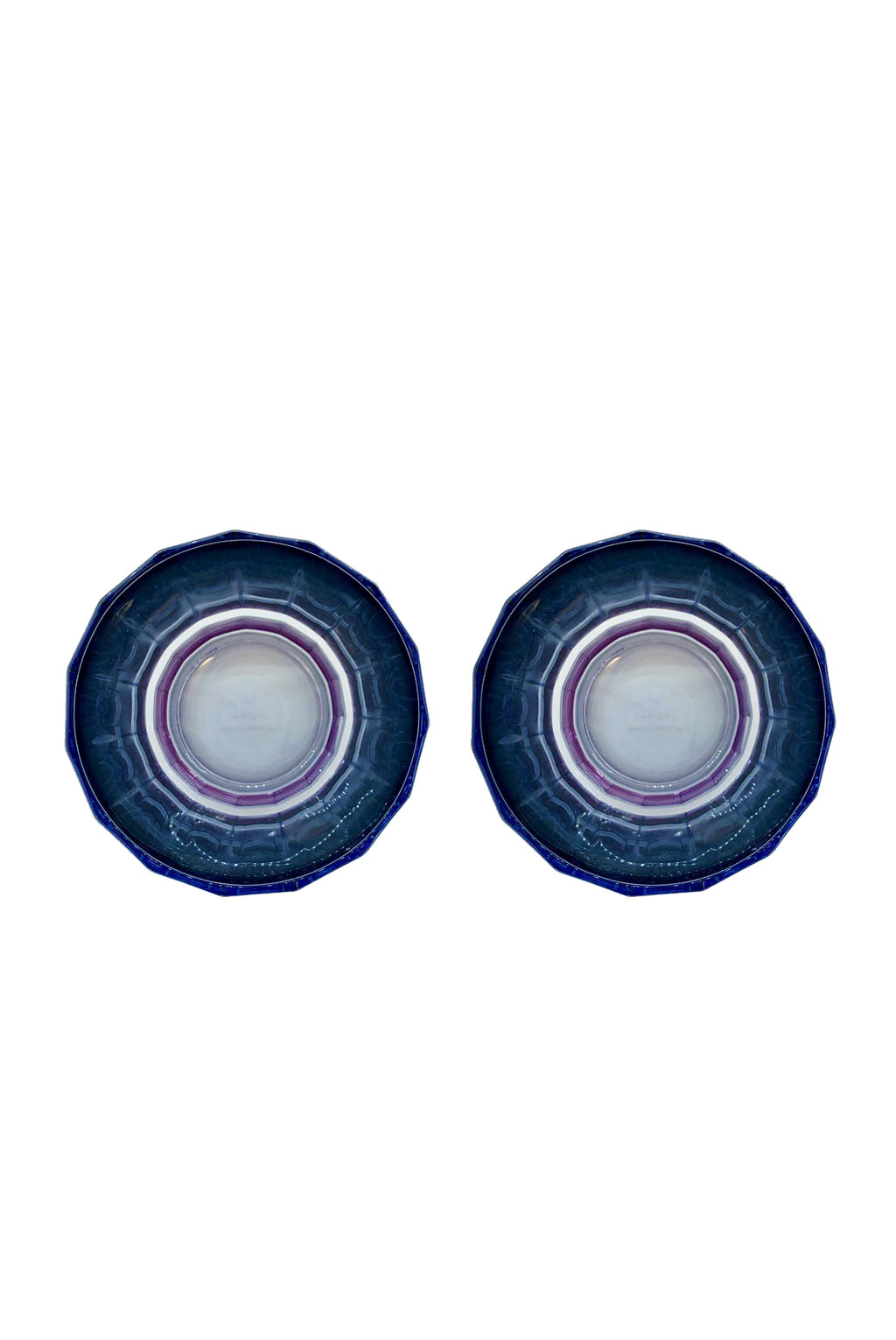 Set di due piccoli bicchieri Duccio con base sfumati da viola a blu