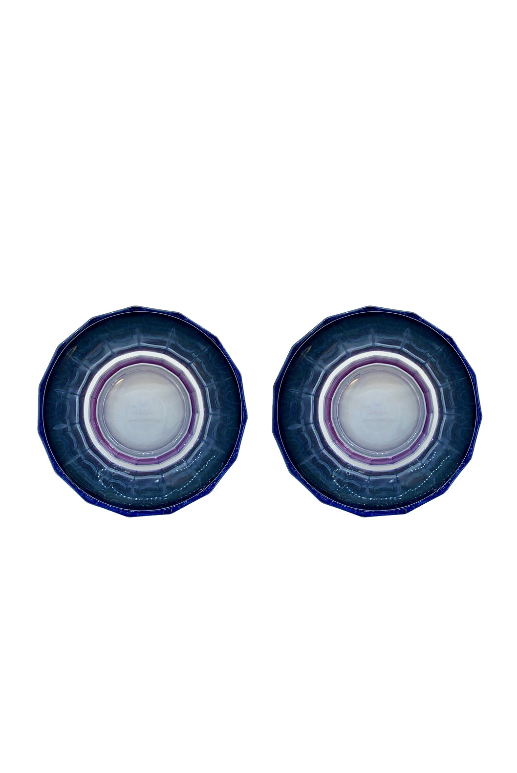 Set di due piccoli bicchieri Duccio con base sfumati da viola a blu