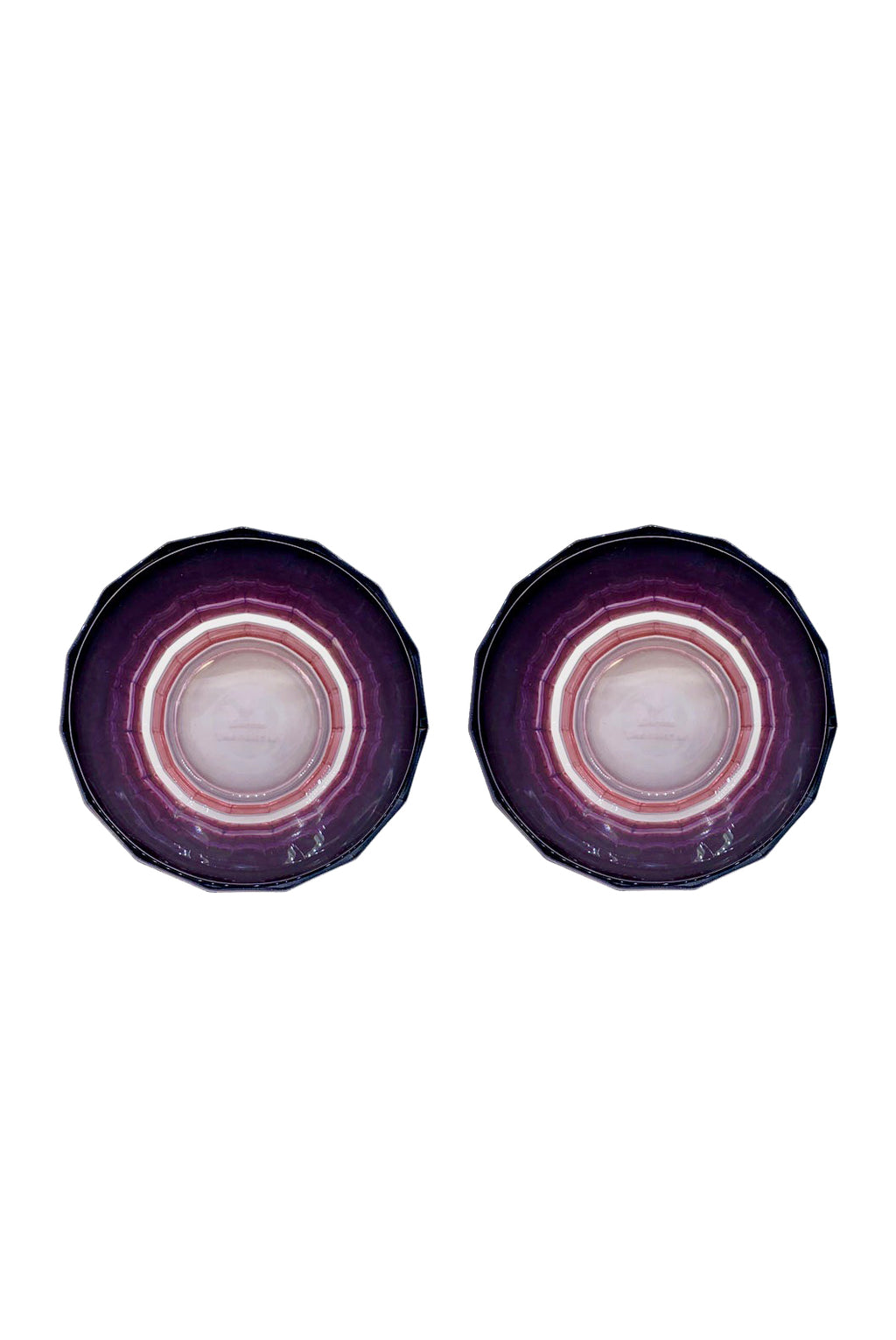 Set di due piccoli bicchieri Duccio con base sfumati da rosa a viola