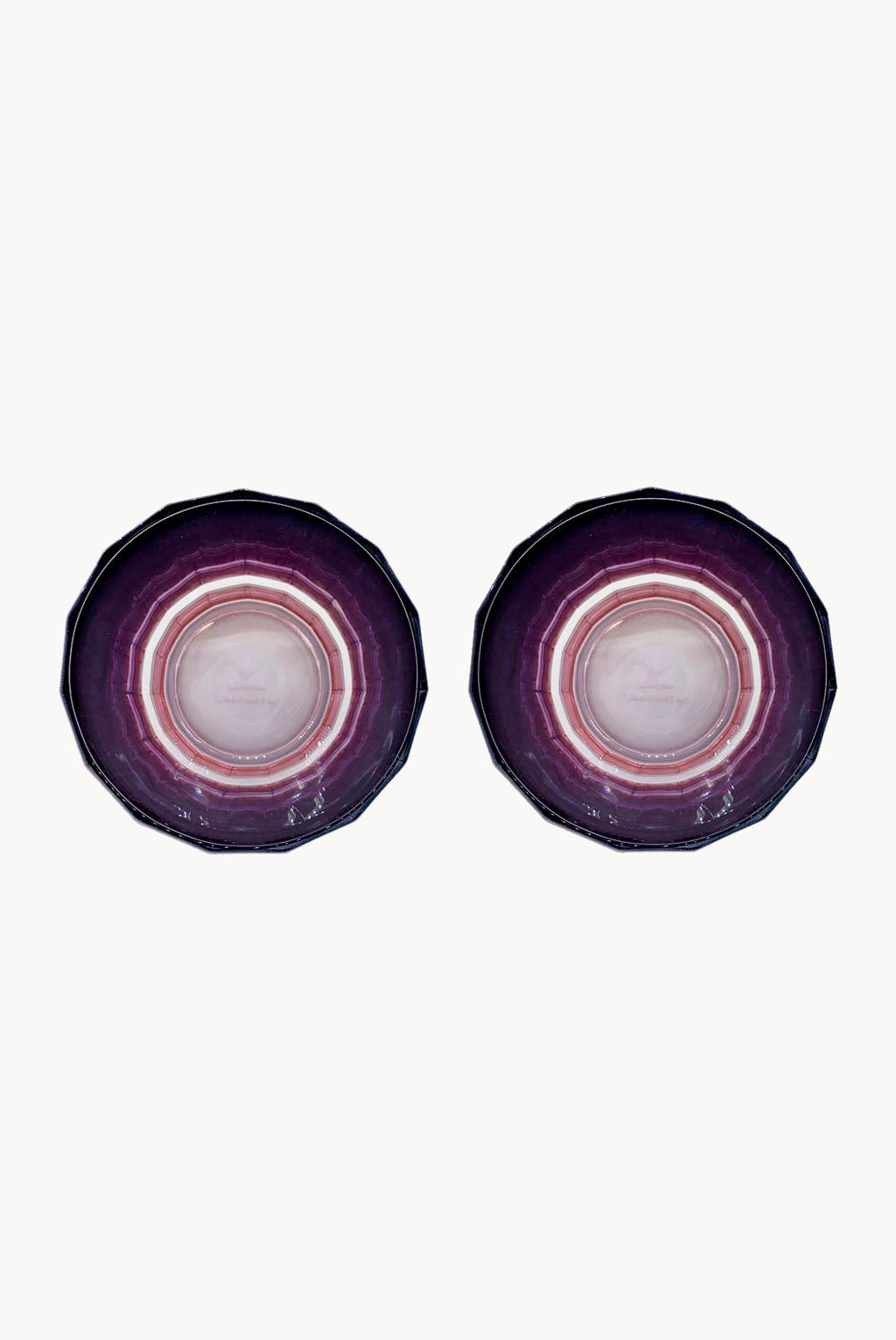 Set di due piccoli bicchieri Duccio con base sfumati da rosa a viola