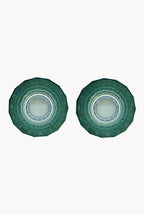 Set di due grandi bicchieri Duccio con base sfumati da blu a verde