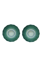 Set di due grandi bicchieri Duccio con base sfumati da blu a verde