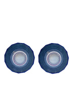 Set di due grandi bicchieri Duccio con base sfumati da viola a blu