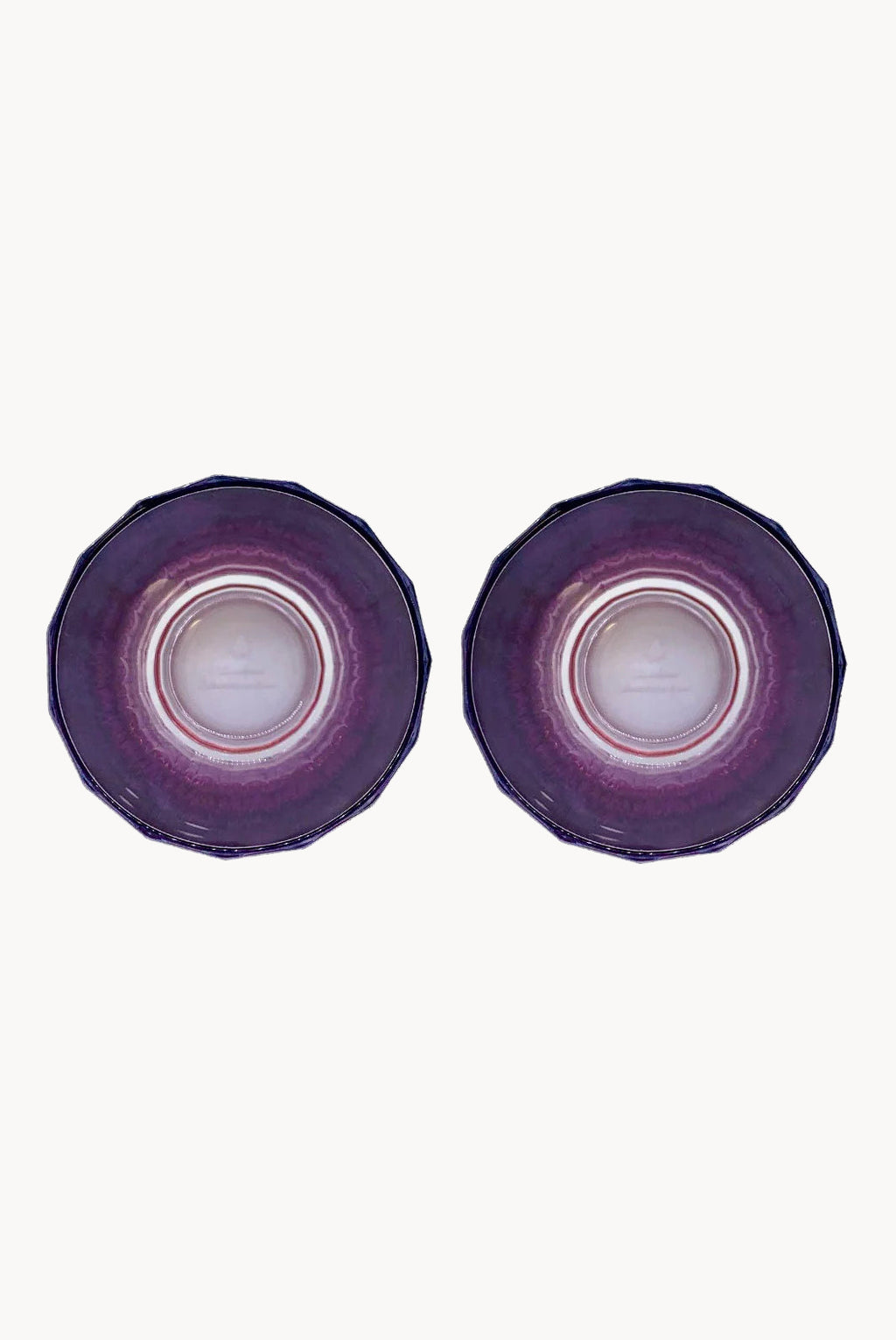 Set di due grandi bicchieri Duccio con base sfumati da rosa a viola