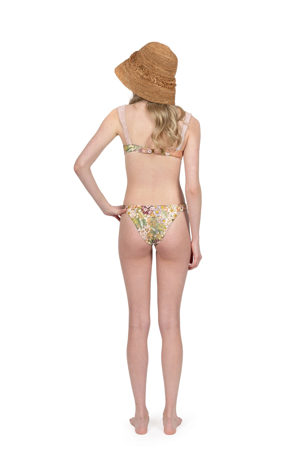 Set bikini balconette rosa floreale