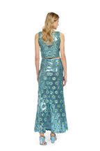 Top con paillettes a margherina blu