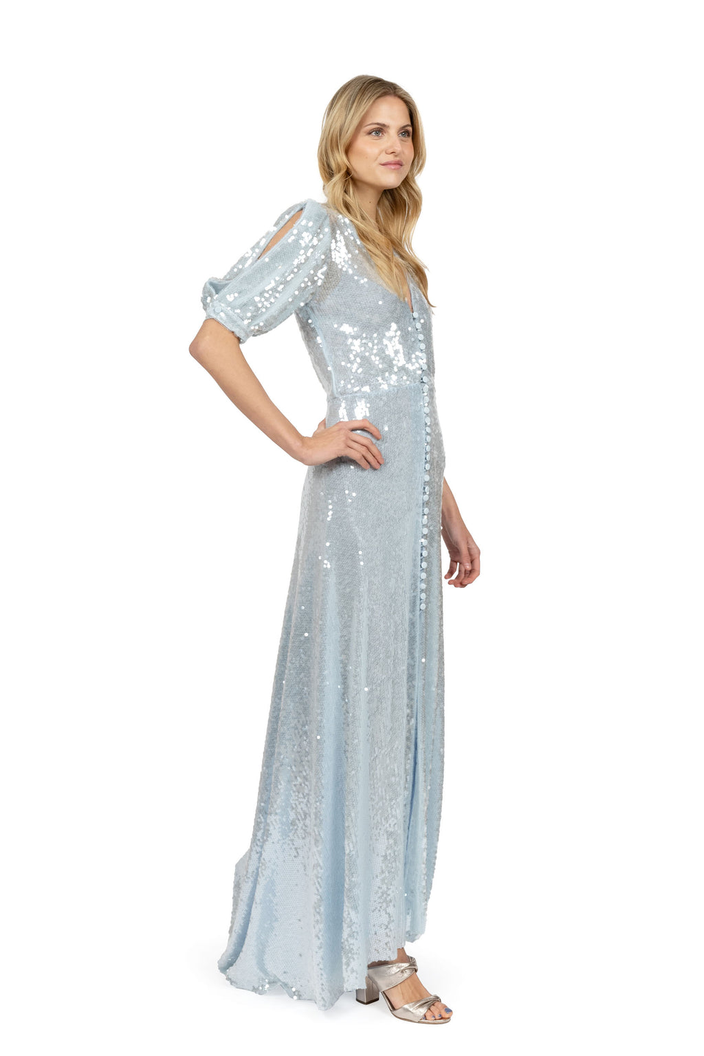 Abito con paillettes Acqua Bottoncino