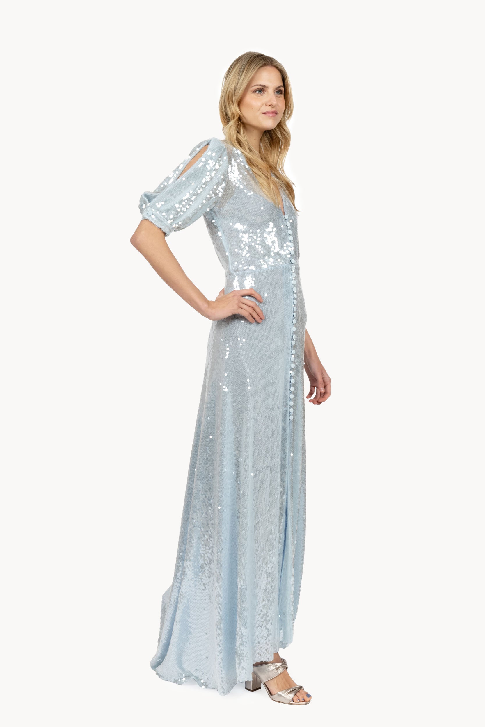 Acqua Bottoncino sequins dress