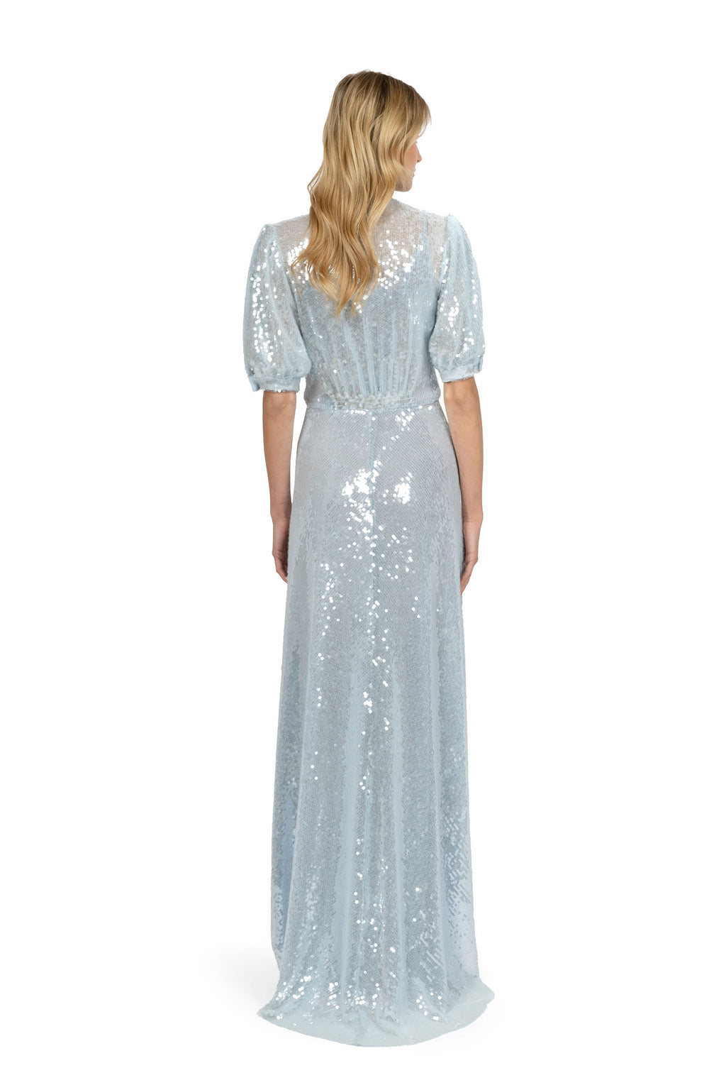 Abito con paillettes Acqua Bottoncino