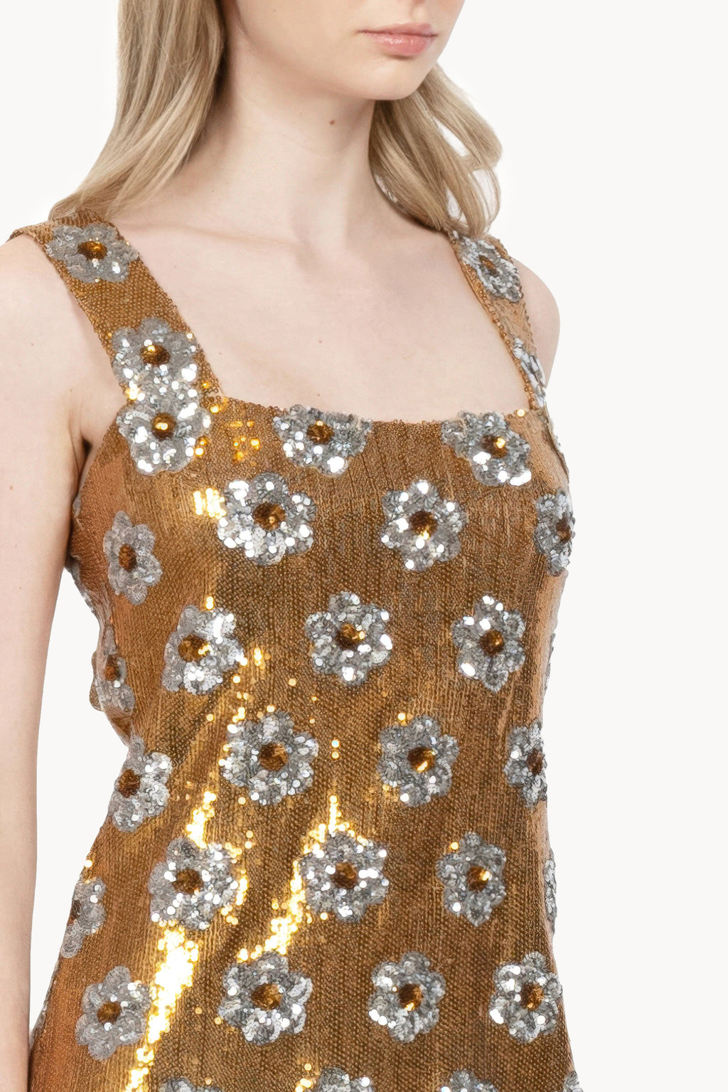 Bronze Daisy Sequins Sequins dress