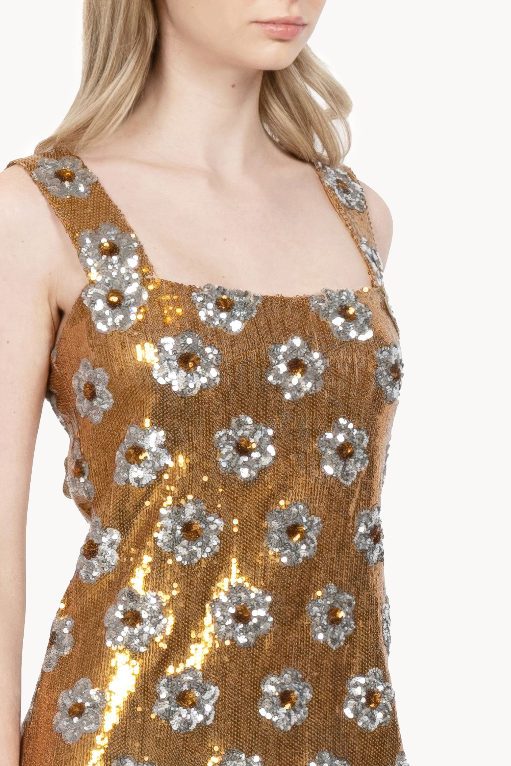 Bronze Daisy Sequins Sequins dress