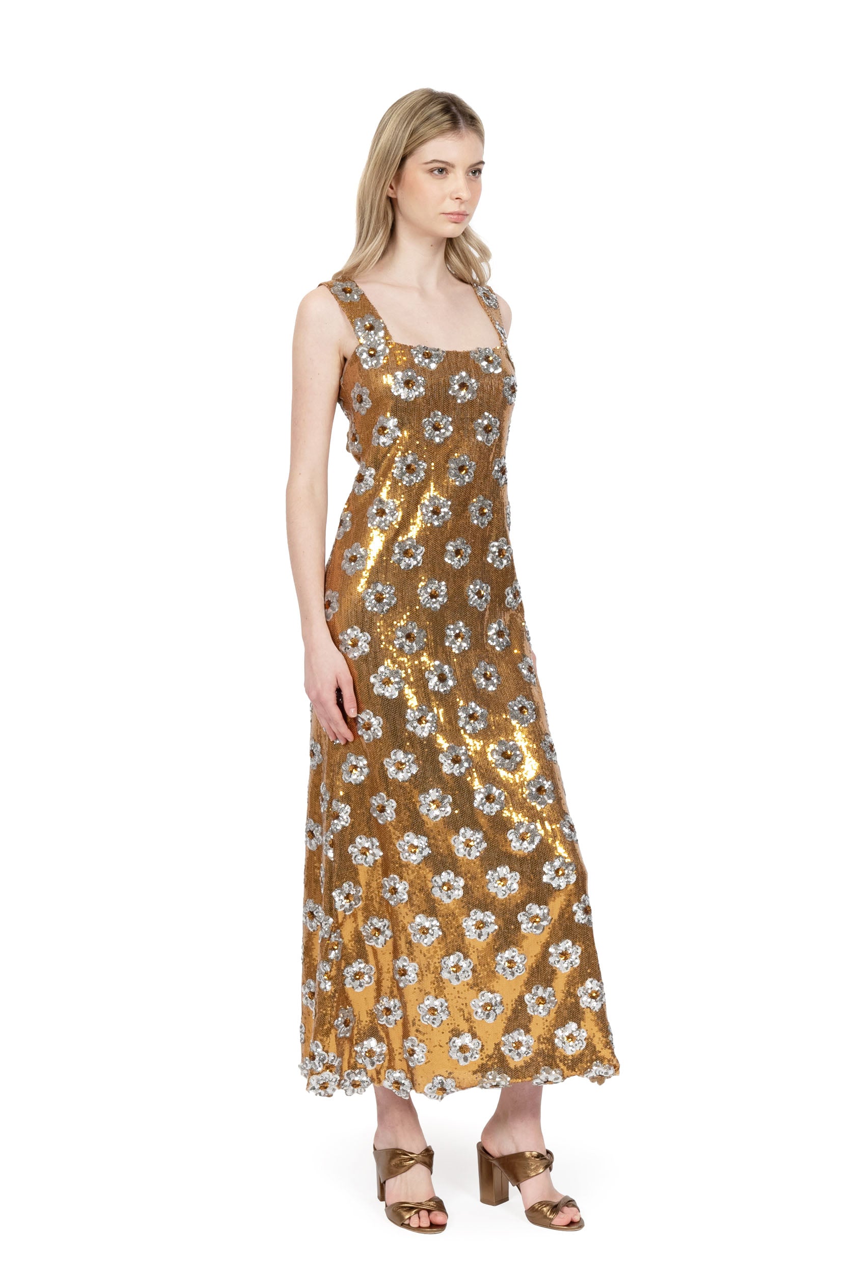 Bronze Daisy Sequins Sequins dress