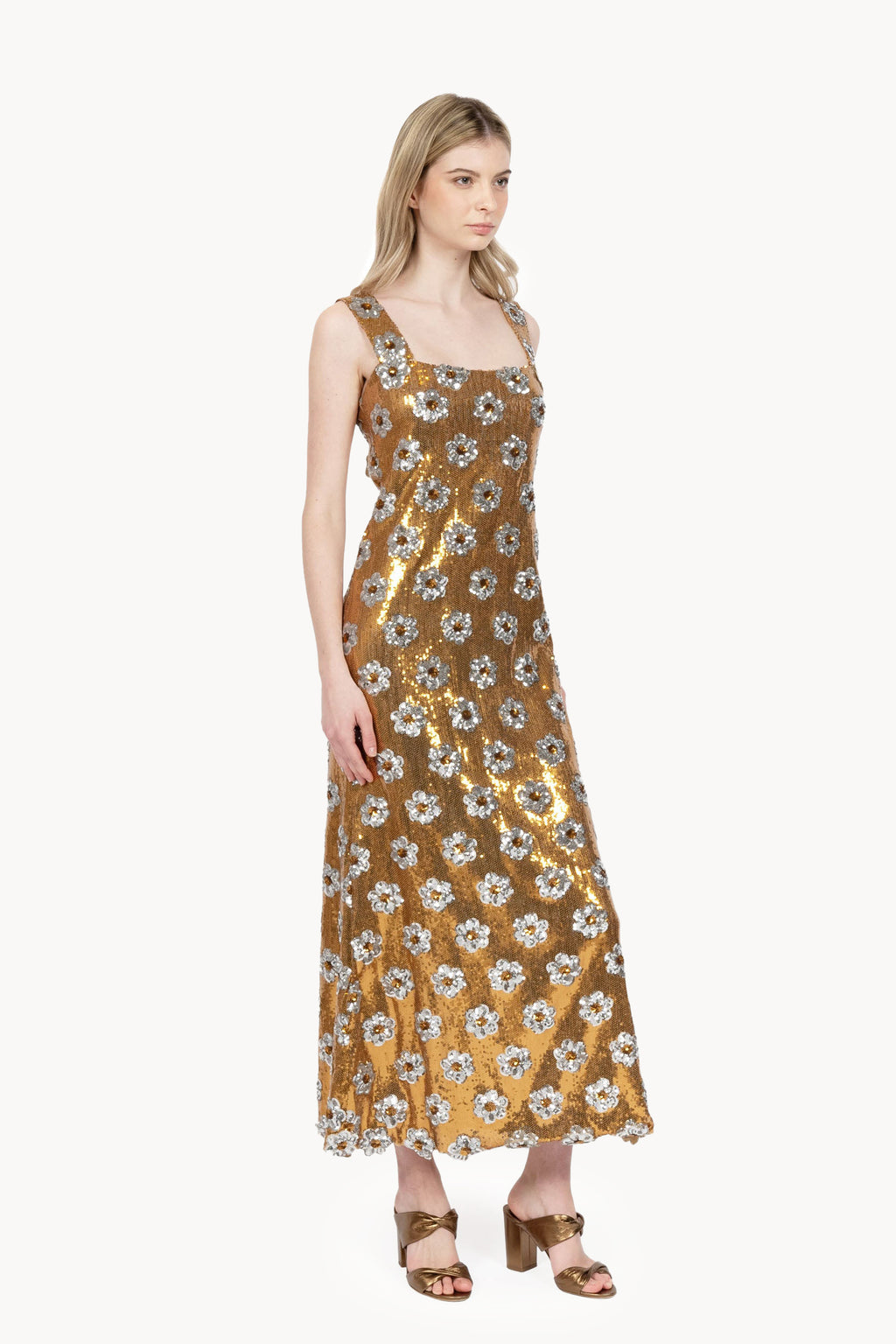 Bronze Daisy Sequins Sequins dress