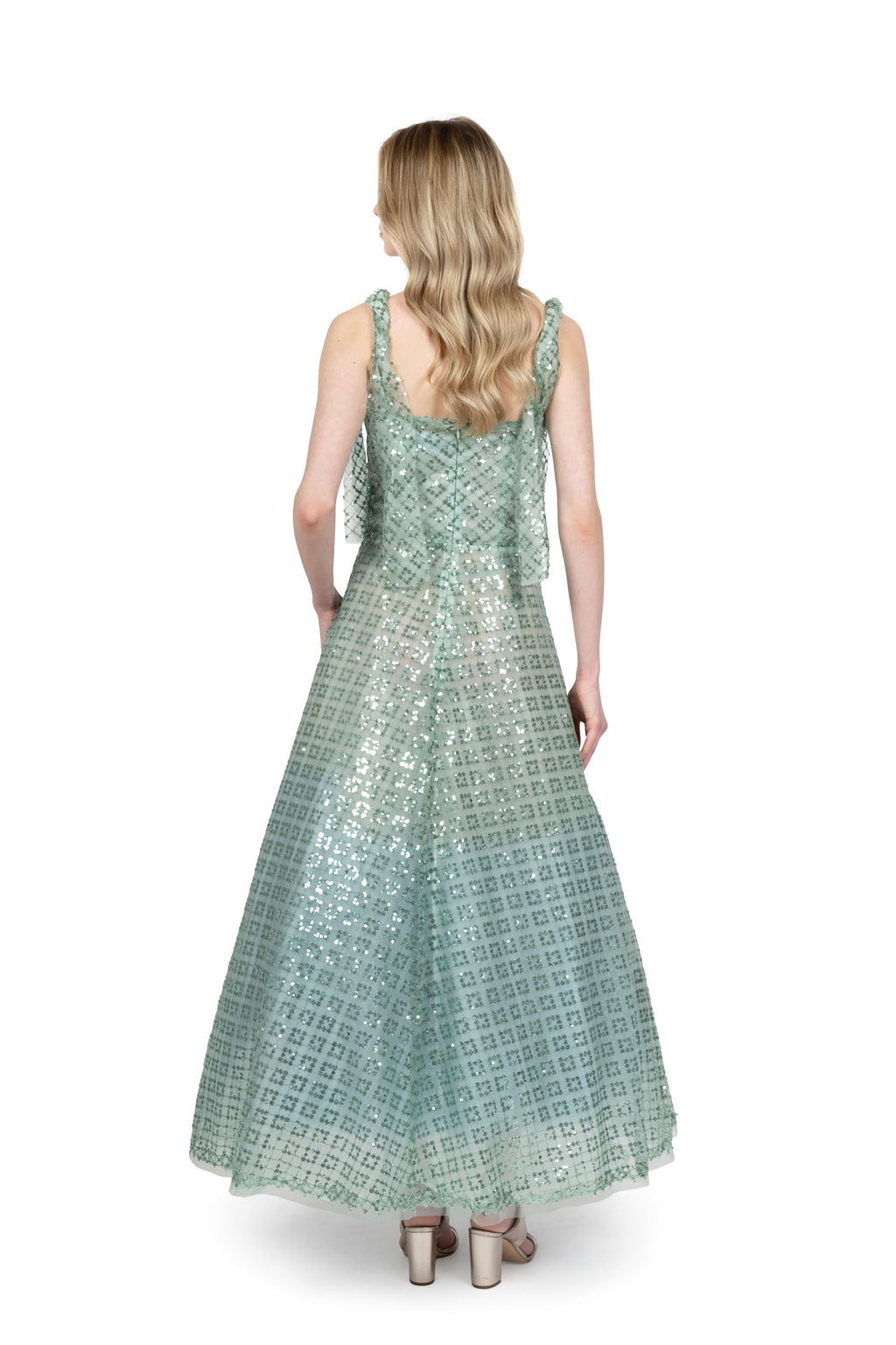 Abito bustier con paillettes