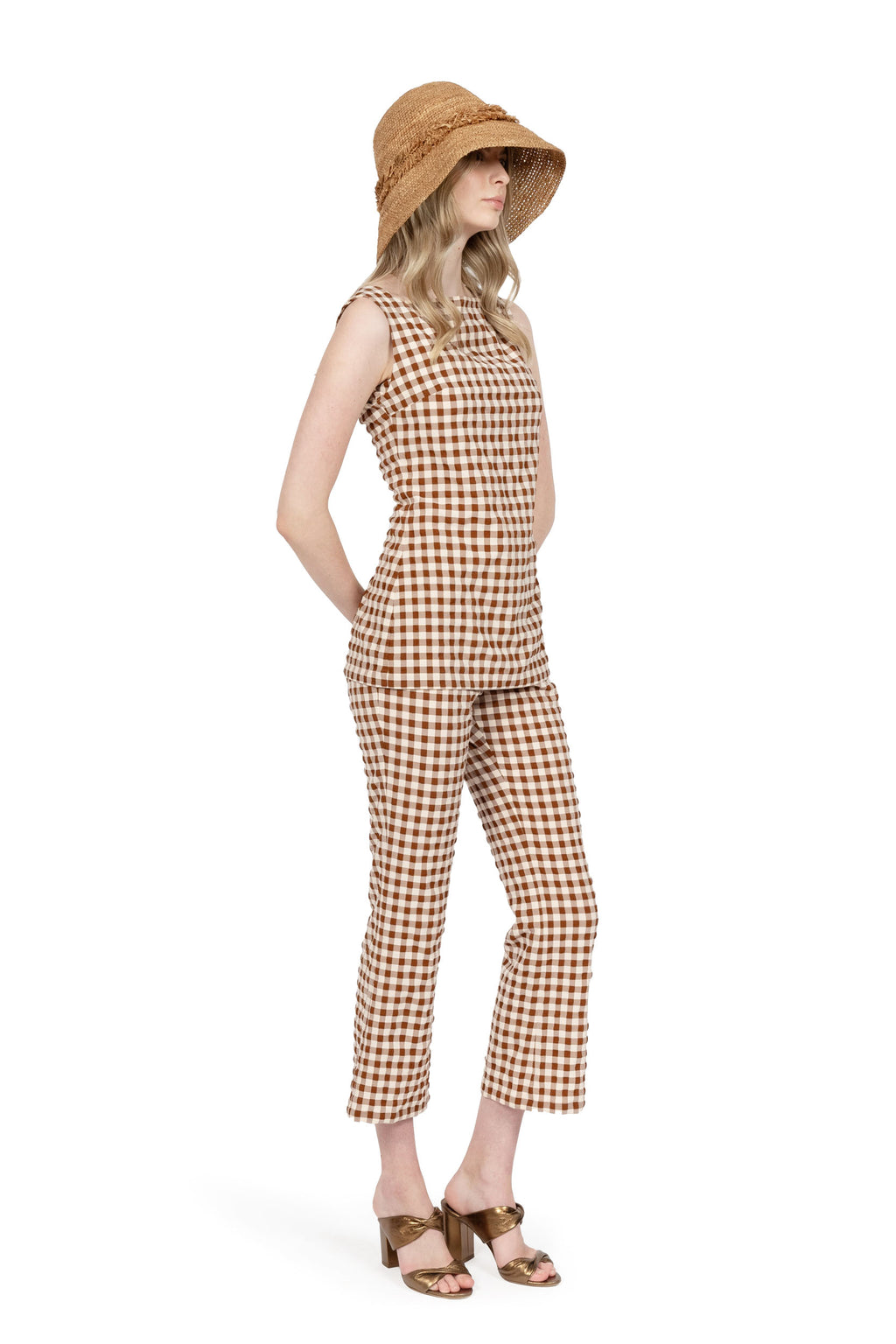 Pantaloni capri vichy