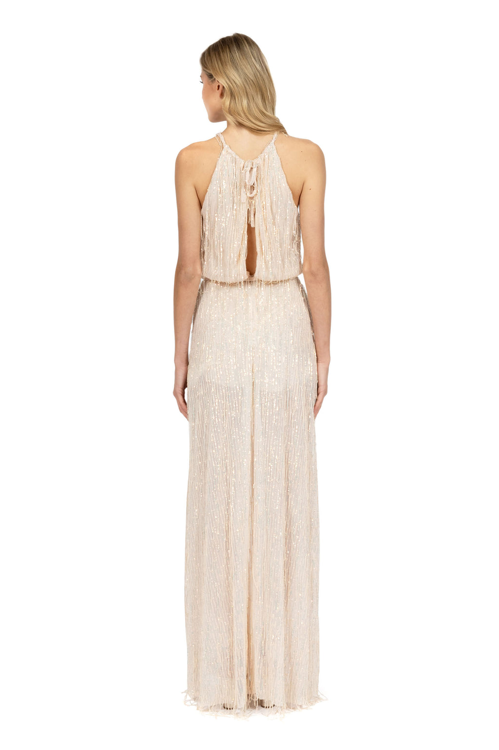 Dress with sequins fringes