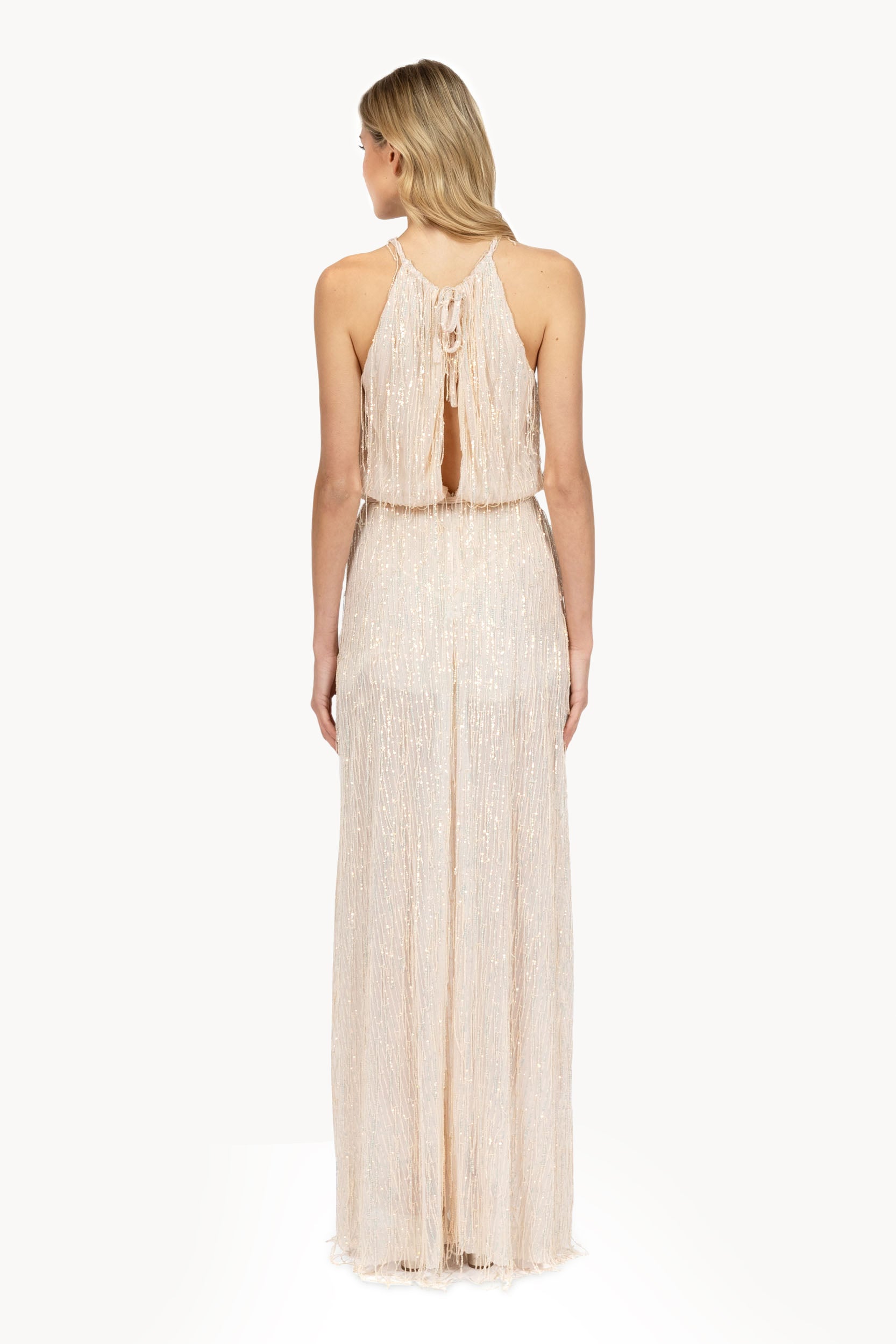 Dress with sequins fringes