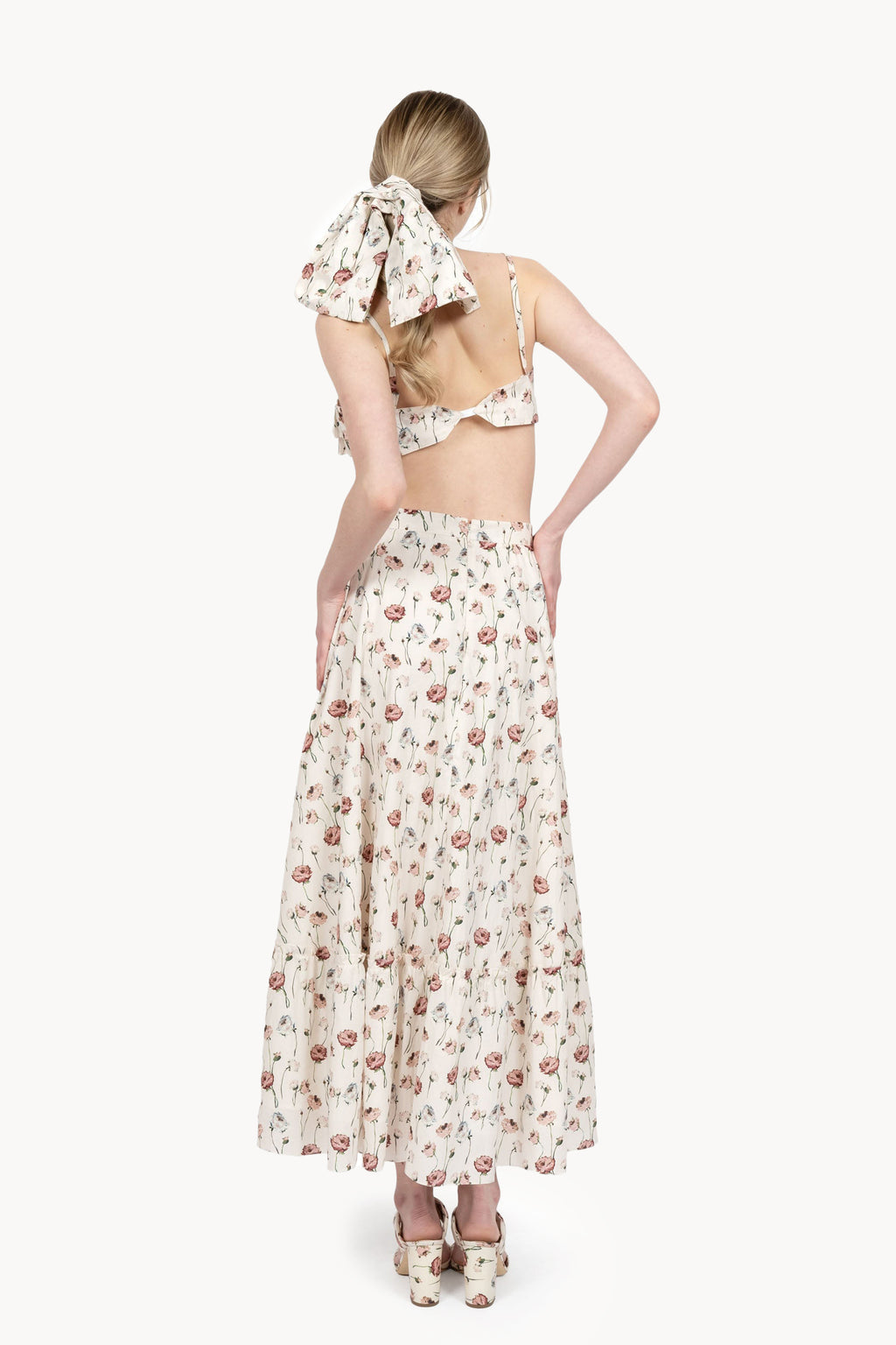 Cotton flower printed bra