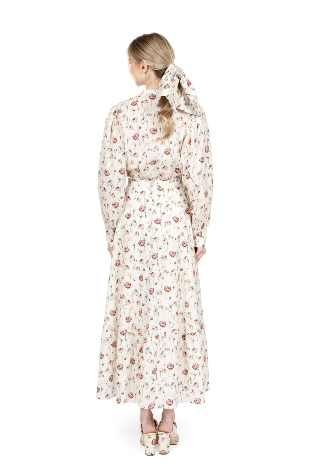 Cotton blouse with rose print