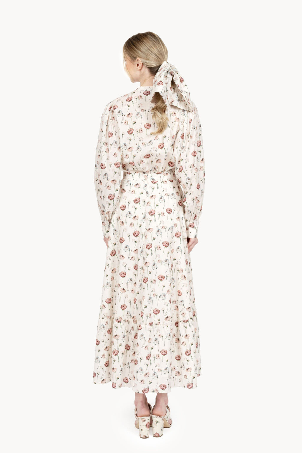 Cotton blouse with printed roses