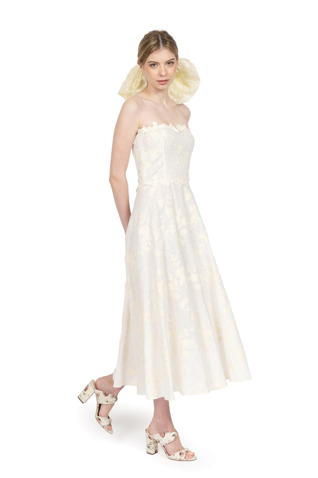 Embroidered bustier dress