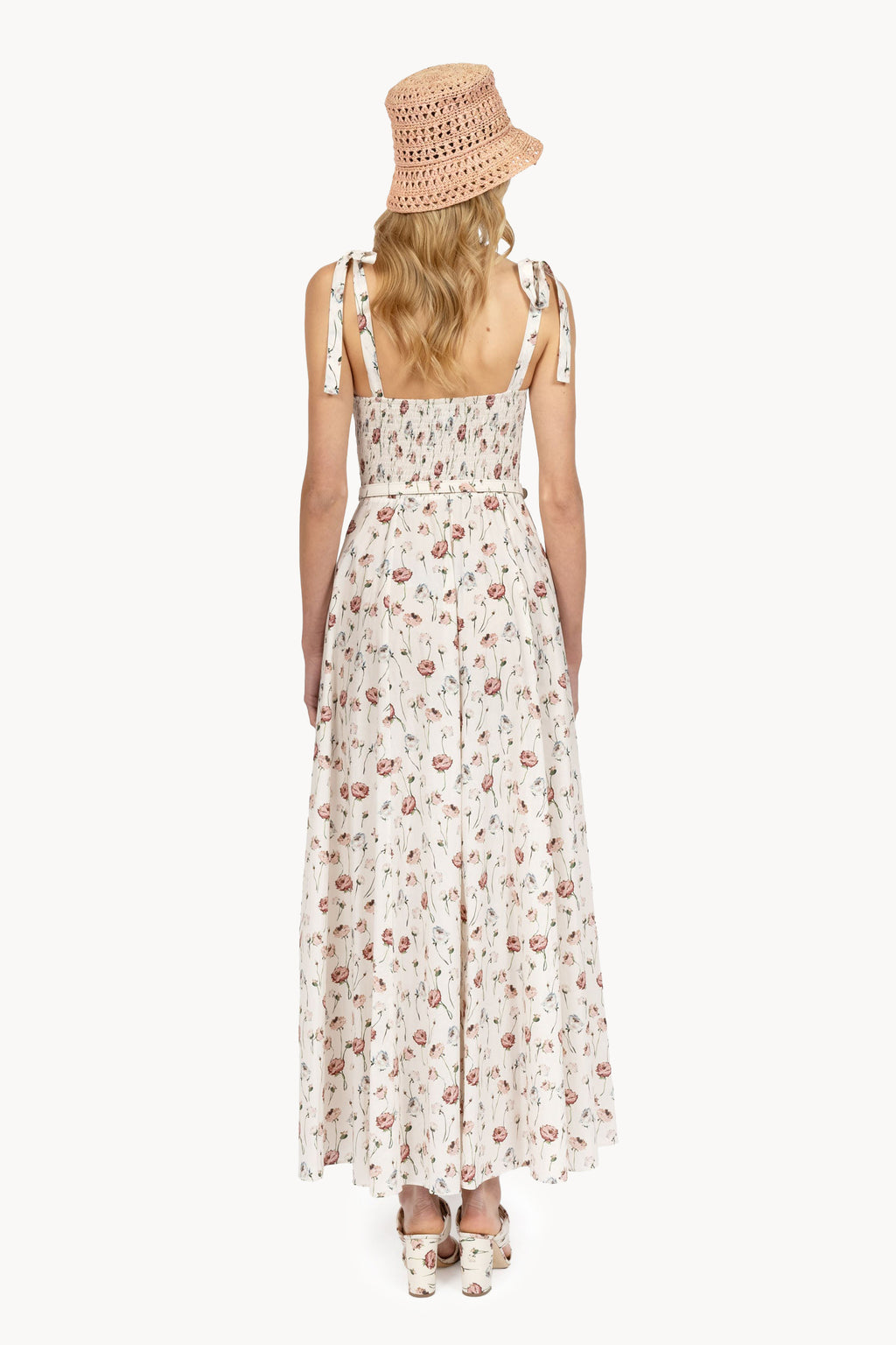 Cotton dress with rose print