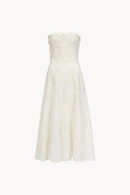 Embroidered bustier dress