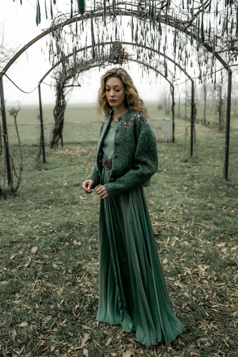 Abito lungo in chiffon