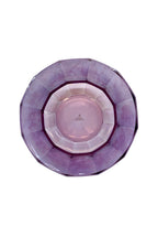 Insalatiera in cristallo sfaccettato sfumata da rosa a viola