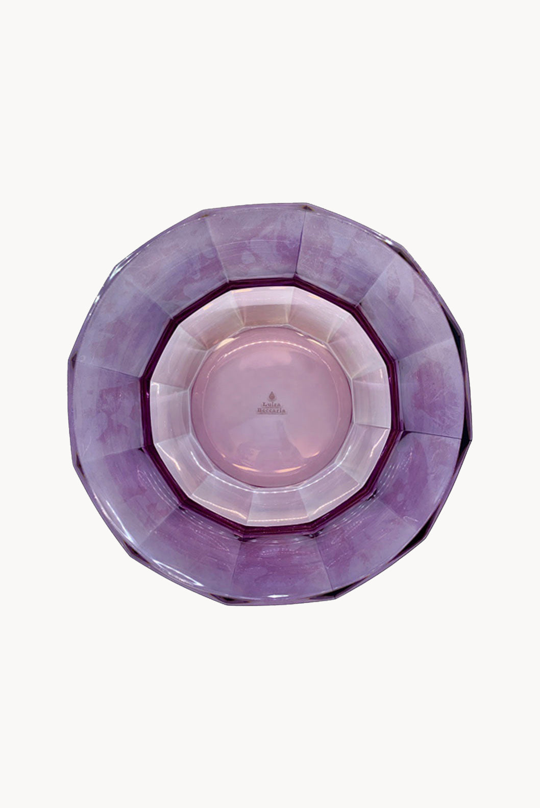 Insalatiera in cristallo sfaccettato sfumata da rosa a viola