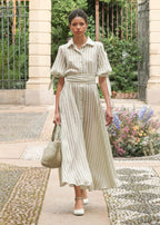 Camicia a righe jacquard