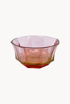 Ciotola per dessert in cristallo sfaccettato sfumata da rosso a rosa