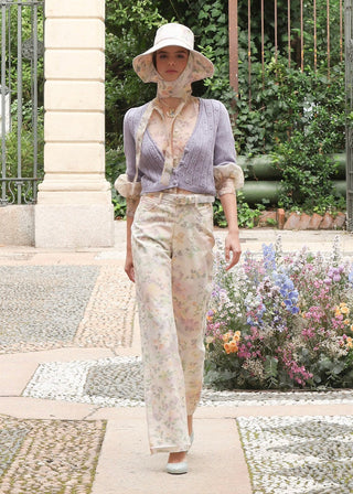 Chiné Floral Leather Belt