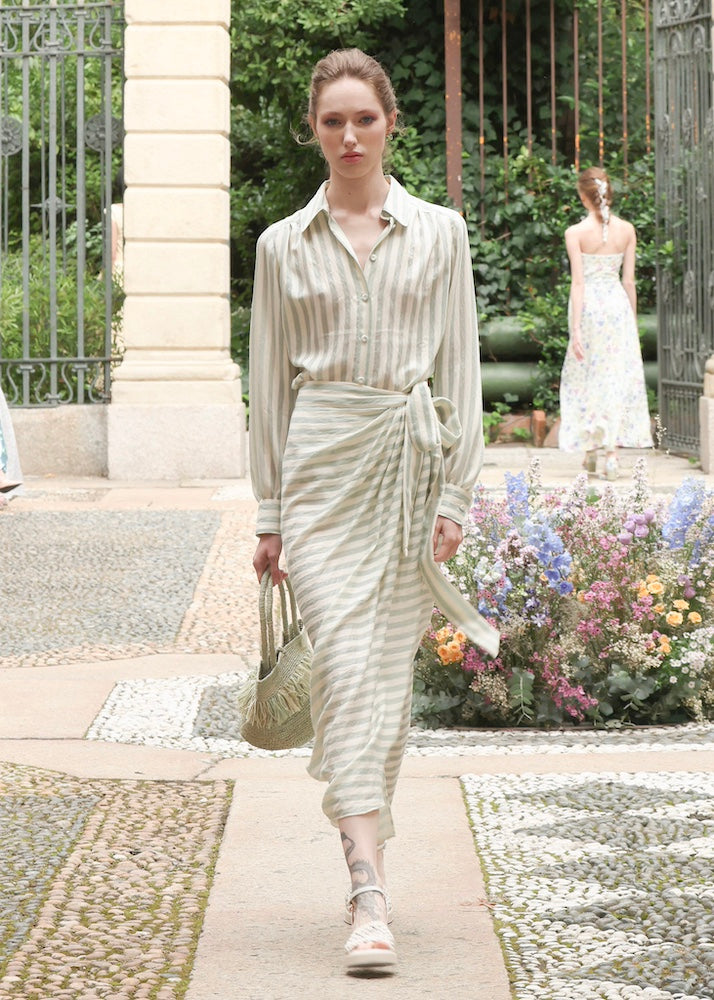 Camicia a Righe in Jacquard