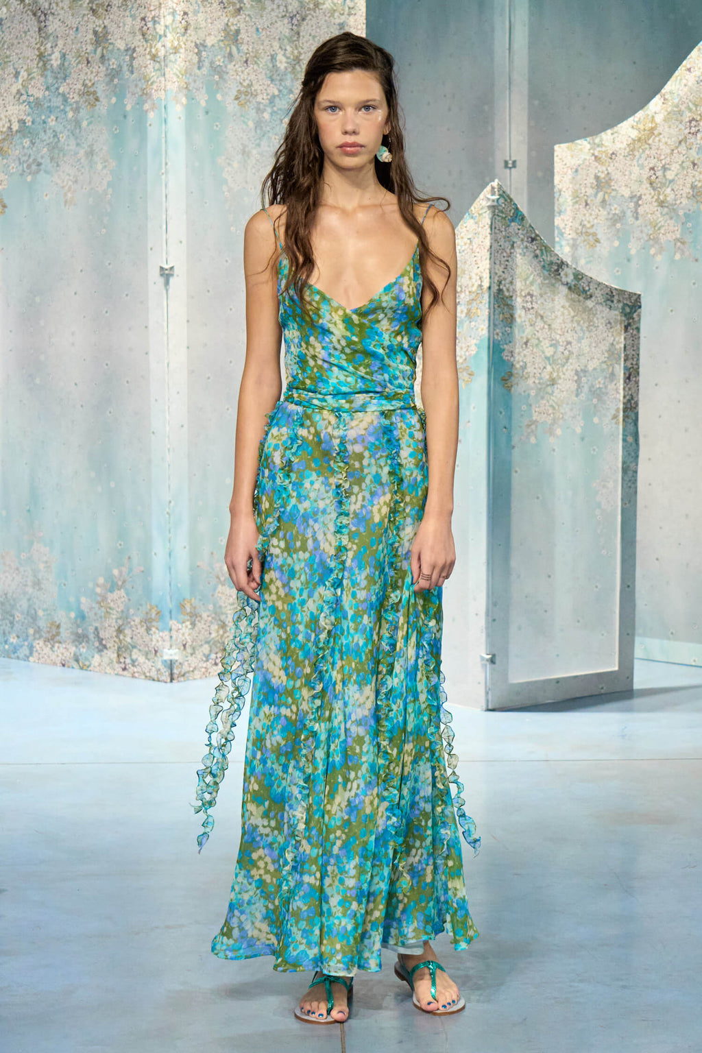 Vestito in chiffon stampato Nereida Monet