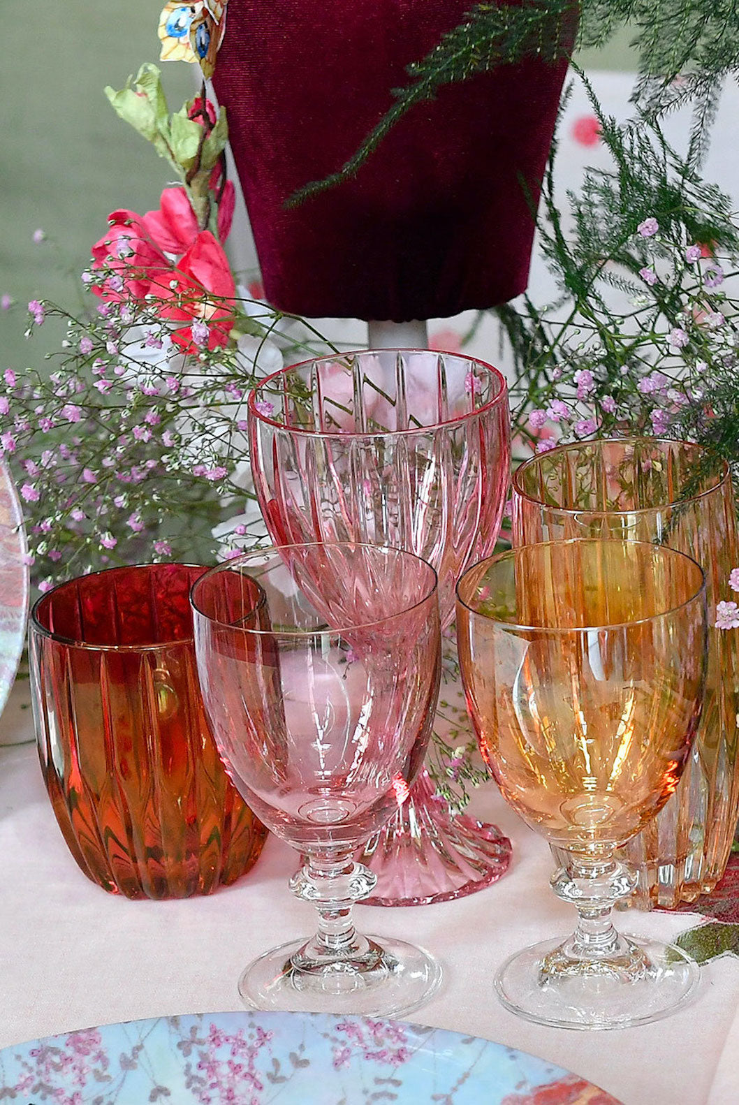 Set rosso di due bicchieri tumbler piccoli